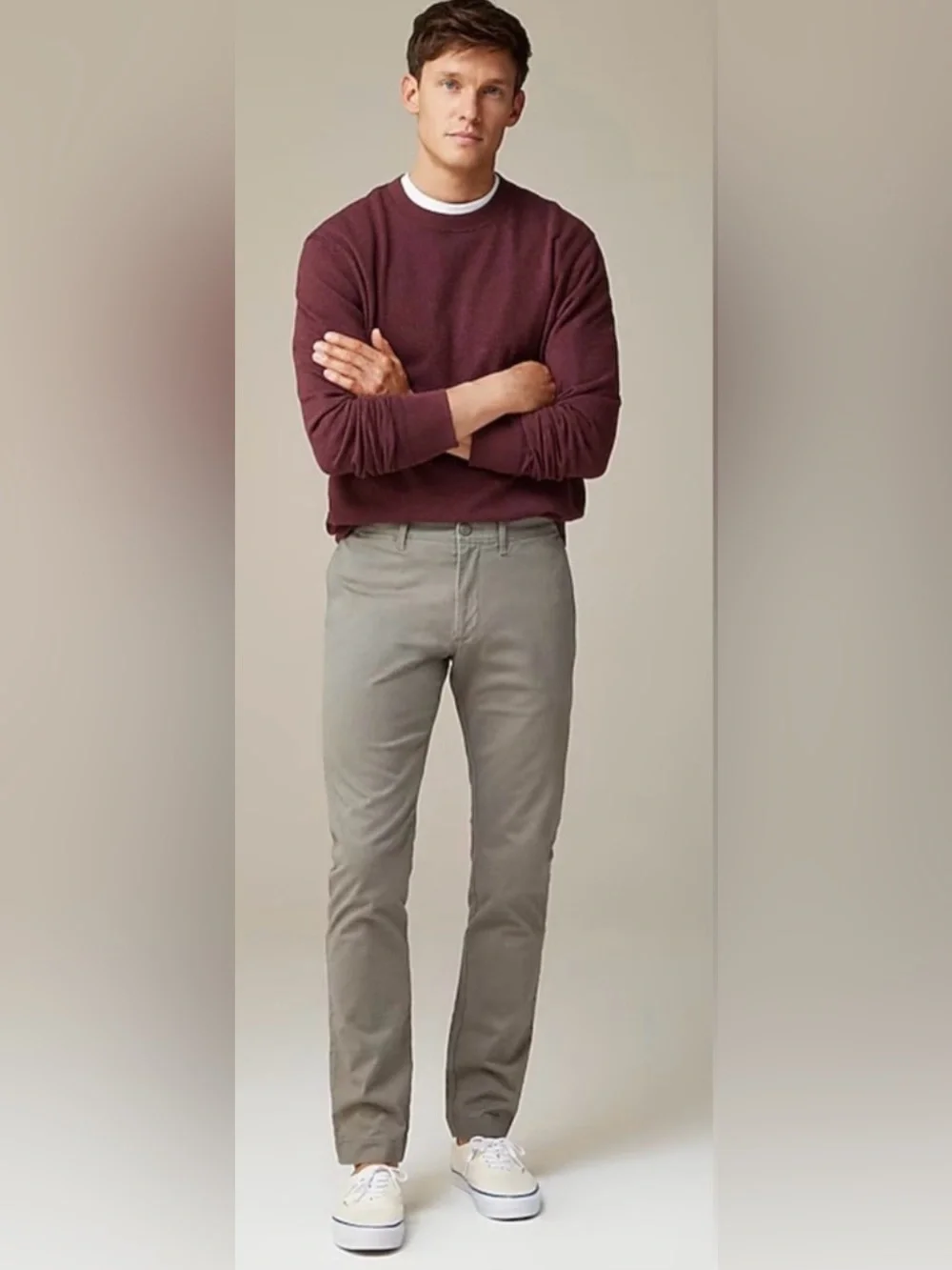 J.Crew 484 Slim-fit stretch chino pant in mushroom